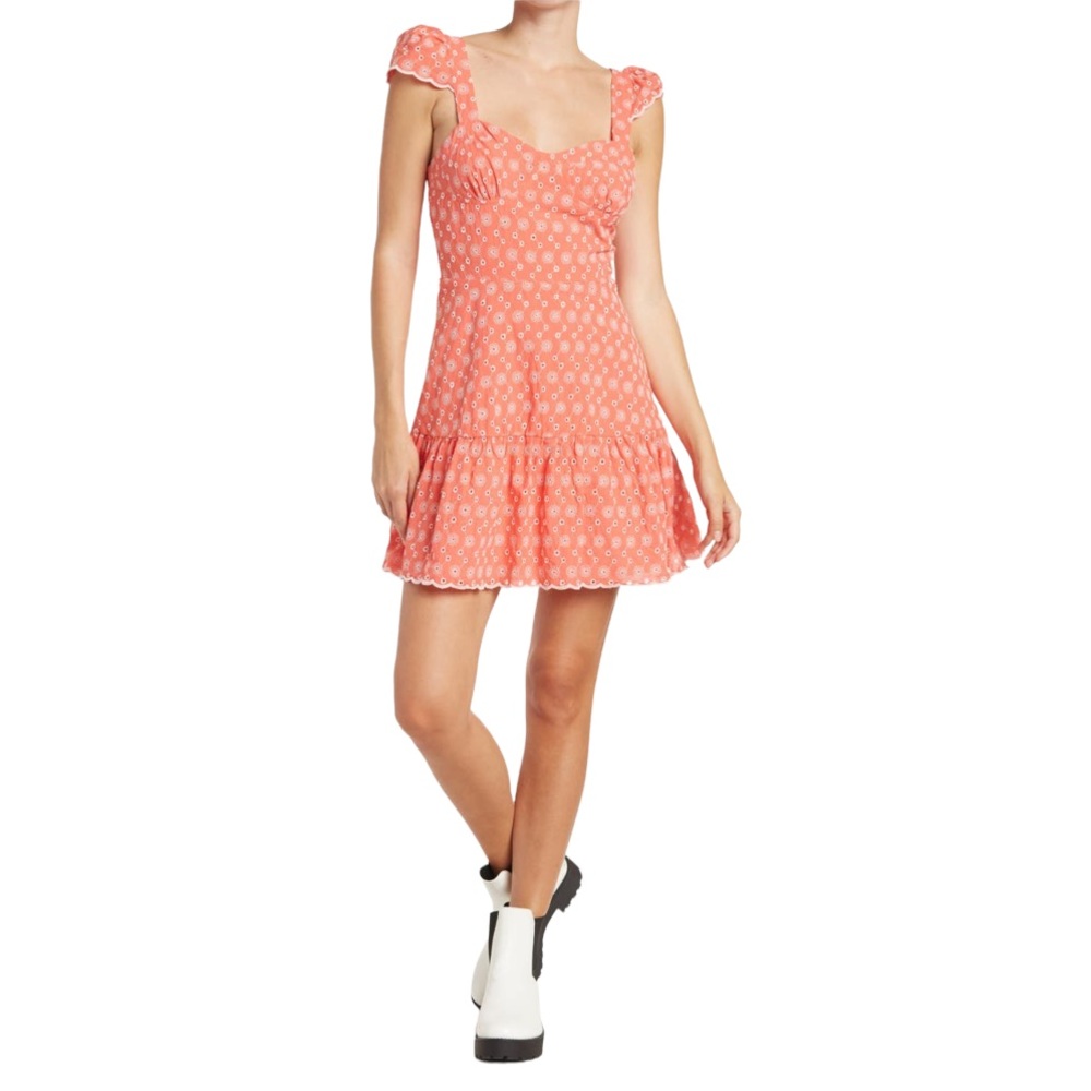 Betsy Johnson Cap Sleeve Eyelet Knit Dress Size Small